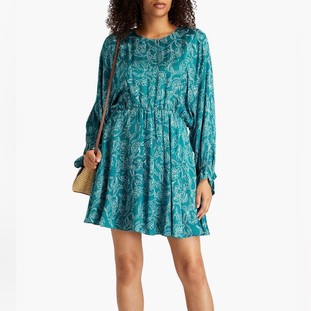 AMERICAN VINTAGE Gitaka printed floral-jacquard mini dress sz. S